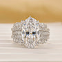 6.0Ct Oval Cut Hidden Halo Engagement Ring In Sterling Silver - louilyjewelry