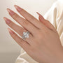 S925 4.0Ct Solitaire Marquise Cut Engagement Ring with Curve Wedding Band - louilyjewelry