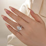 S925 4.0Ct Solitaire Marquise Cut Engagement Ring with Open Wedding Band - louilyjewelry