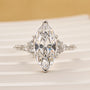 S925 4.0Ct Marquise Cut Side Stone Engagement Ring For Woman - louilyjewelry