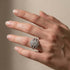 Moissanite 2.0Ct Round Cut Engagement Ring with 1.65Ct Enhancer Wedding Band - louilyjewelry