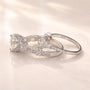 Moissanite 2.0Ct Round Cut Engagement Ring with 0.5Ct Round Wedding Band - louilyjewelry