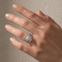 Moissanite 2.0Ct Round Cut Engagement Ring with 0.5Ct Round Wedding Band - louilyjewelry