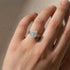Moissanite 4.0Ct Solitaire Oval Cut White Gold Engagement Ring with Plain Wedding Band - louilyjewelry