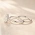 Moissanite 4.0Ct Solitaire Oval Cut White Gold Engagement Ring with Plain Wedding Band - louilyjewelry