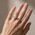 Moissanite 4.0Ct Solitaire Round Cut Yellow Gold Engagement Ring with Eternity Thin Wedding Band - louilyjewelry