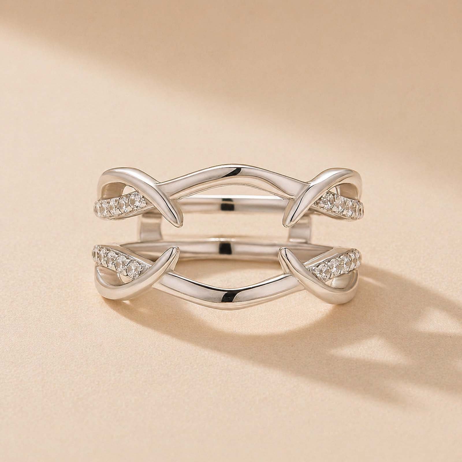 S925 Sterling Silver Infinity Twist Stackable Wedding Band For Everyday Wear