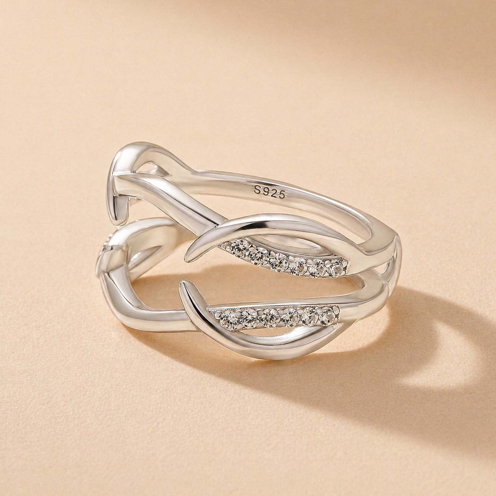 S925 Sterling Silver Infinity Twist Stackable Wedding Band For Everyday Wear