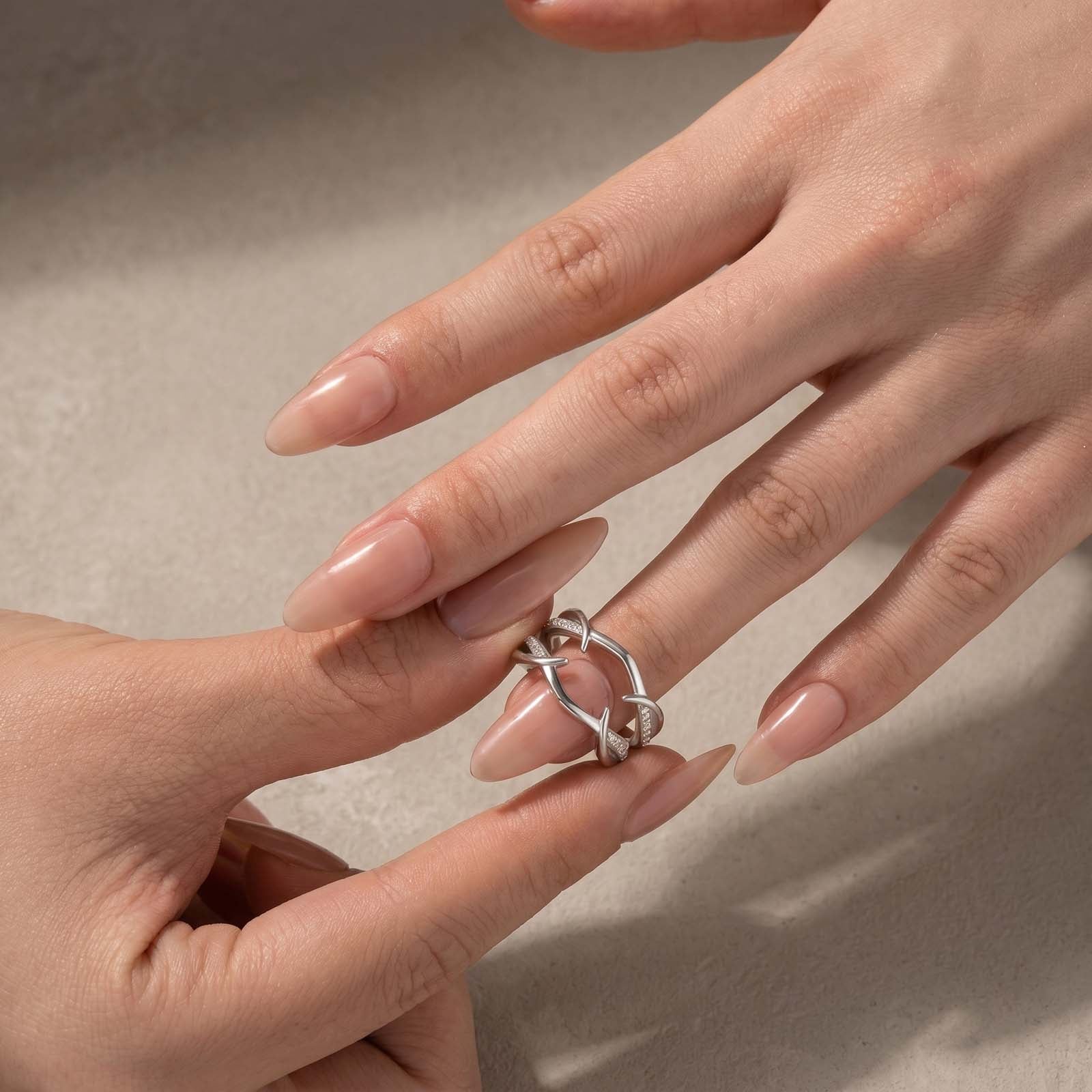 S925 Sterling Silver Infinity Twist Stackable Wedding Band For Everyday Wear