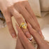 S925 4.5Ct Pear Cut Yellow Gold Engagement Ring For Woman - louilyjewelry
