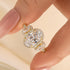 2.5Ct Halo Oval Cut Three Stone Engagement Ring Travel Ring In Sterling Silver - louilyjewelry