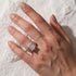 7.0Ct white gold radiant wedding ring set on hand