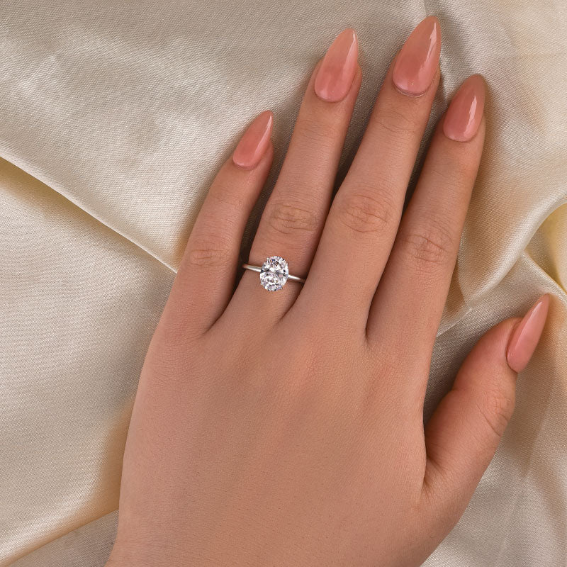 Louily Sparkle Oval Cut Engagement Ring In Sterling Silver - louilyjewelry