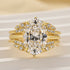 4.5Ct Oval Cut Insert Wedding Ring Set With Vintage Engagement Ring Enhancer - louilyjewelry