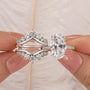 Louily Exclusive 4.0Ct/5.0Ct Oval Cut Wedding Ring Set With Jacket Wedding Band - louilyjewelry