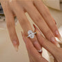 5.0Ct Oval Cut Hidden Halo Engagement Ring In Sterling Silver - louilyjewelry