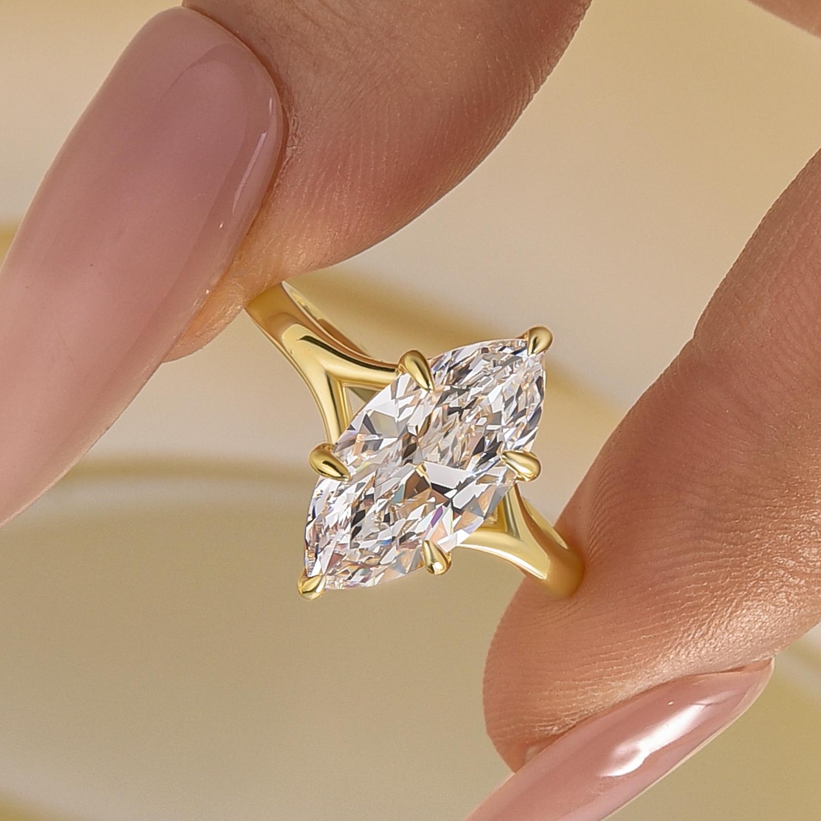 3.0Ct Marquise Cut Solitaire Engagement Ring Travel Ring For Women In Sterling Silver - louilyjewelry