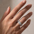 Round cut enhancer wedding ring set worn on hand