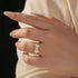 1.0Ct*2 Heart Cut Toi et Moi Yellow Gold Moissanite Engagement Ring in S925 Sterling Silver - louilyjewelry