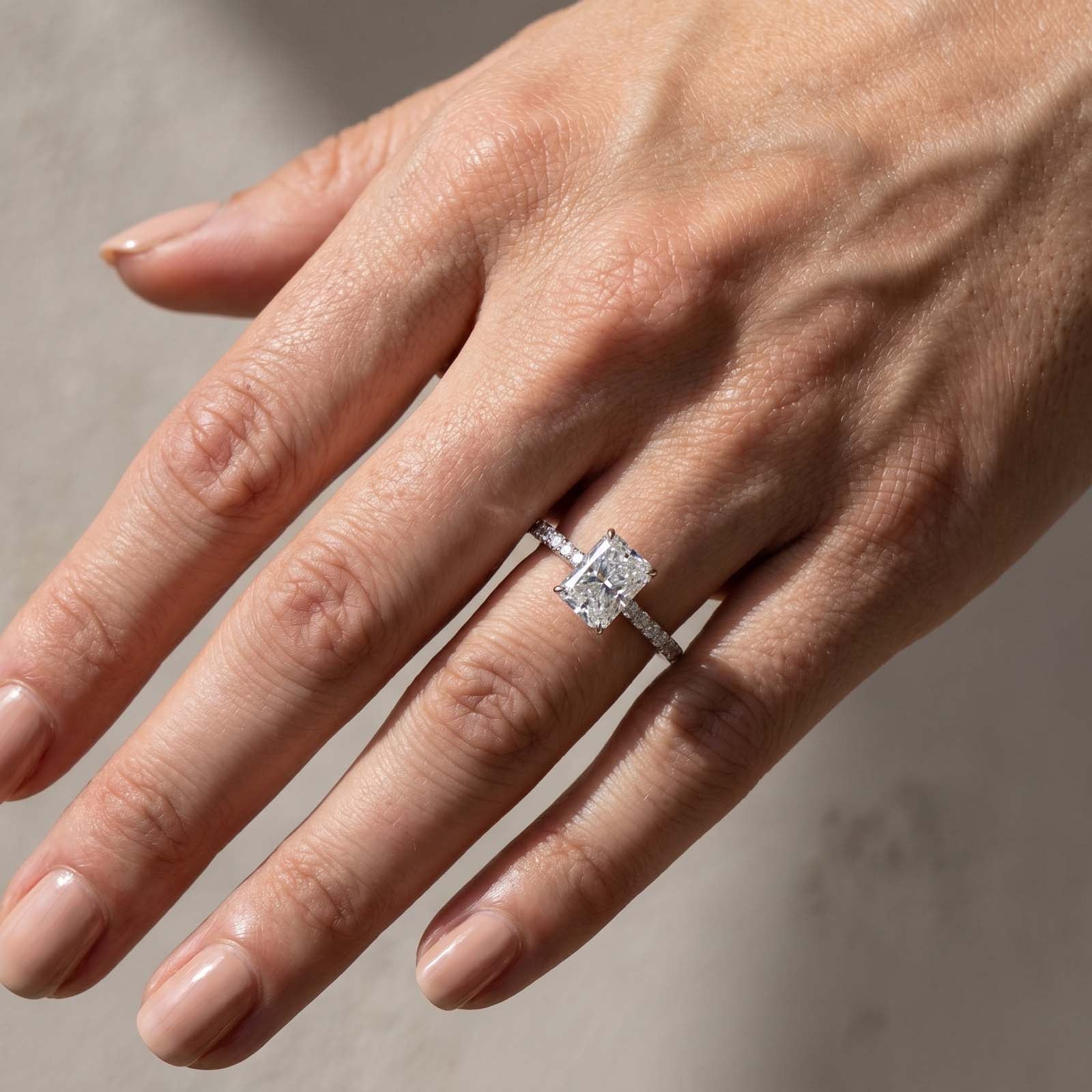 S925 2.0 CT Radiant Cut Engagement Ring In Sterling Silver Travel Ring For Everyday Wear