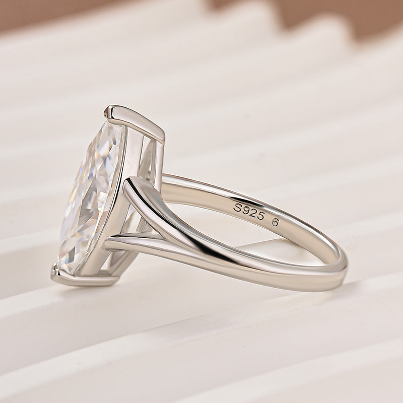 3.0Ct Marquise Cut Split Shank Engagement Ring Travel Ring In Sterling Silver