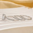 Princess cut engagement ring with two matching wedding bands