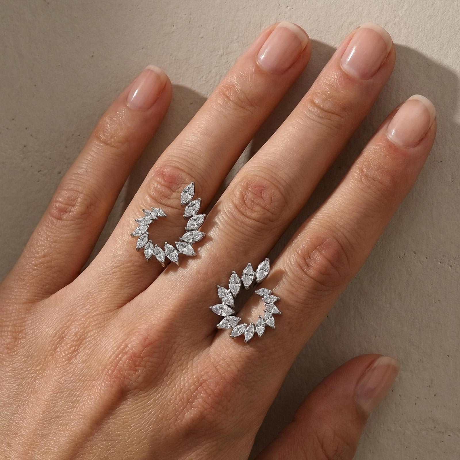 S925 5.8Ct Marquise Cut Leaf Hoop Earrings In Sterling Silver For Everyday Wear