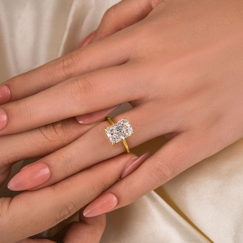 Louily Classic Radiant Cut Simulated Diamond Engagement Ring - louilyjewelry