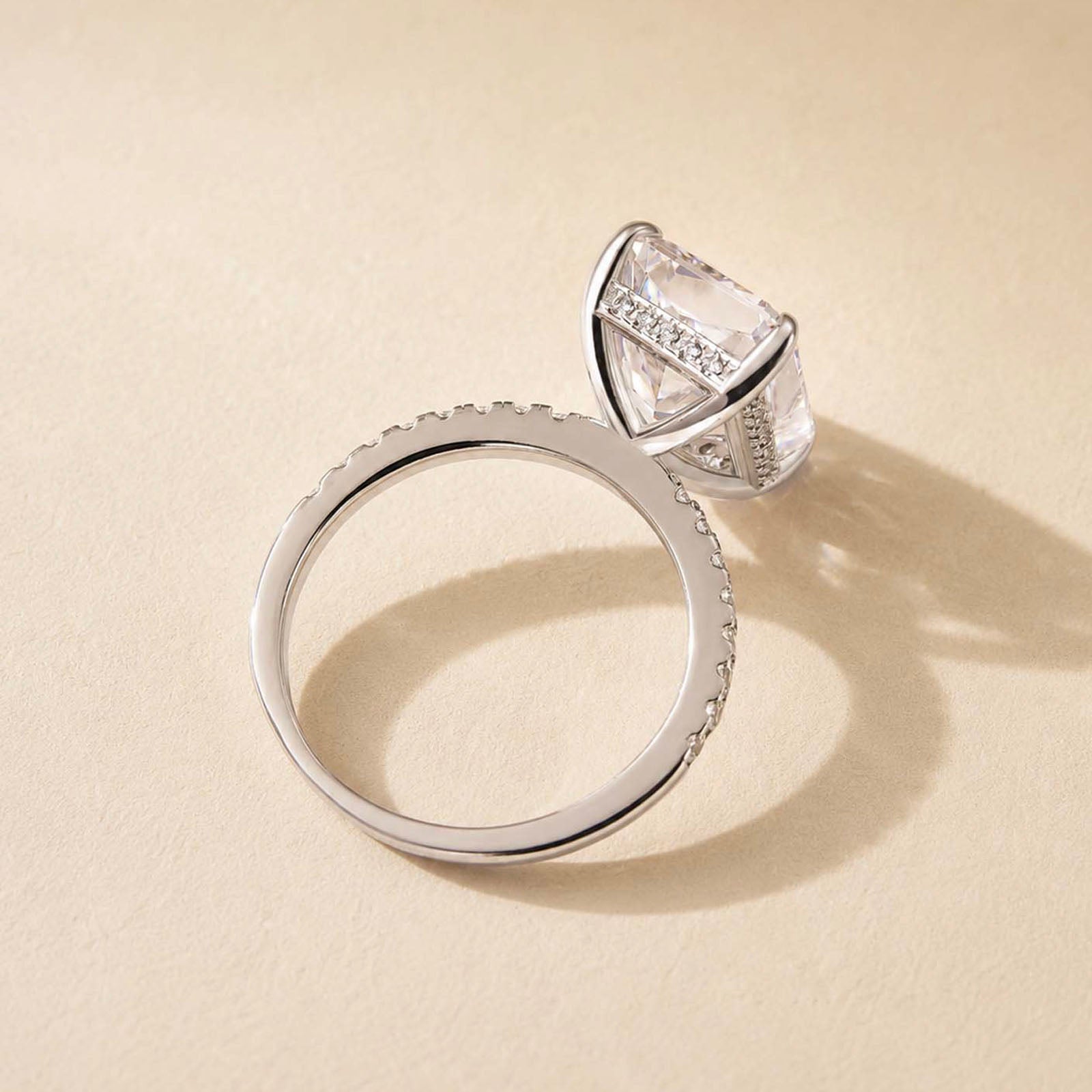 S925 7.0Ct Simulated Diamond Radiant Cut Engagement Ring Or Enhancer Wedding Set In Sterling Silver