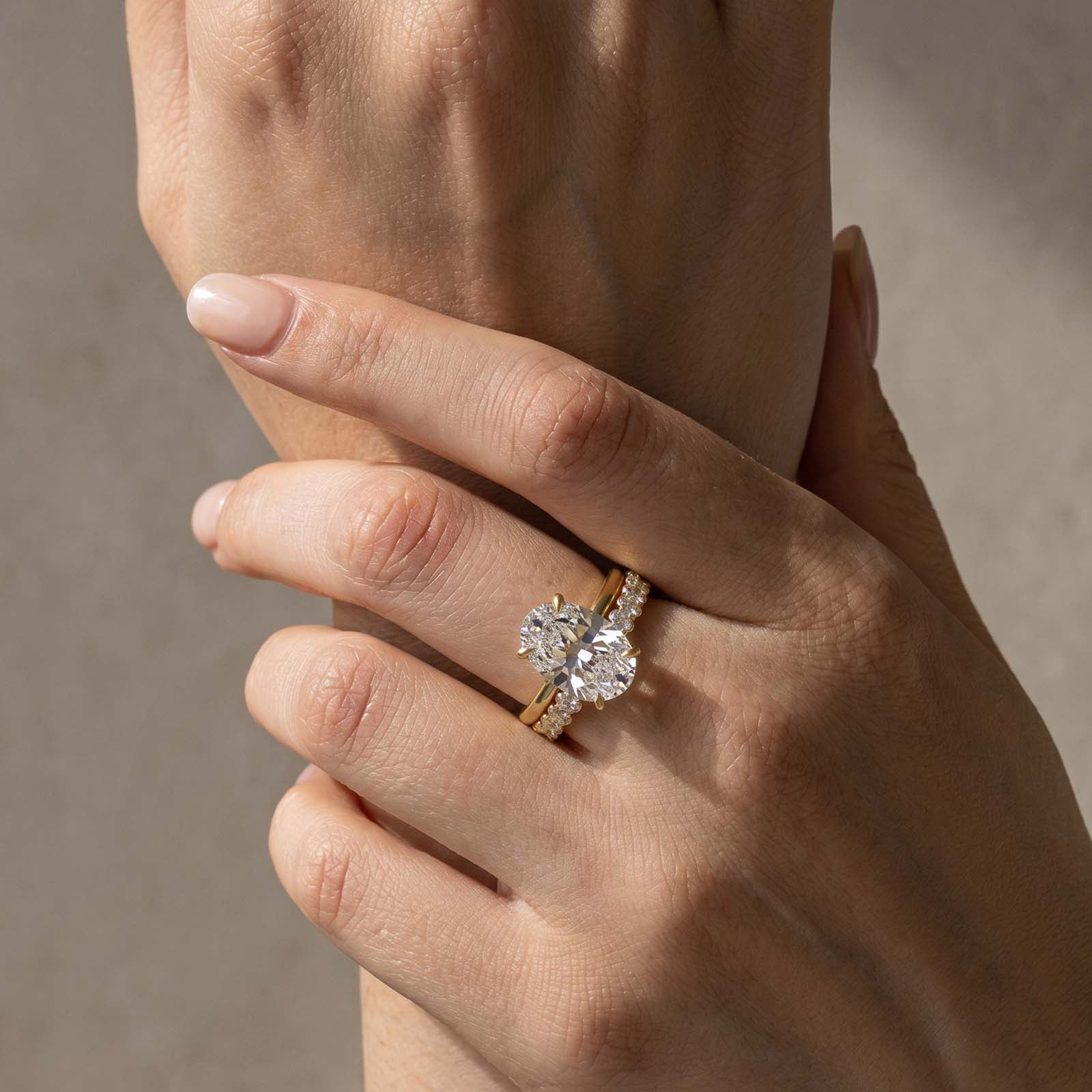 S925 4.5Ct Luxury Oval Cut 2PC Wedding Ring Set In Sterling Silver Stackable Rings For Everyday Wear