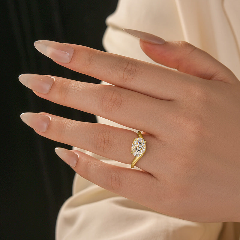 S925 Moissanite 2.5Ct Oval Cut Solitaire Ring Promise Ring For Everyday Wear