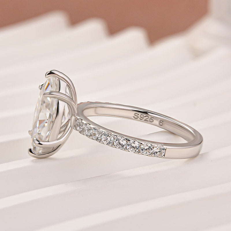 Louily Moissanite 1.0~4.0 Ct Marquise Cut Engagement Ring For Women