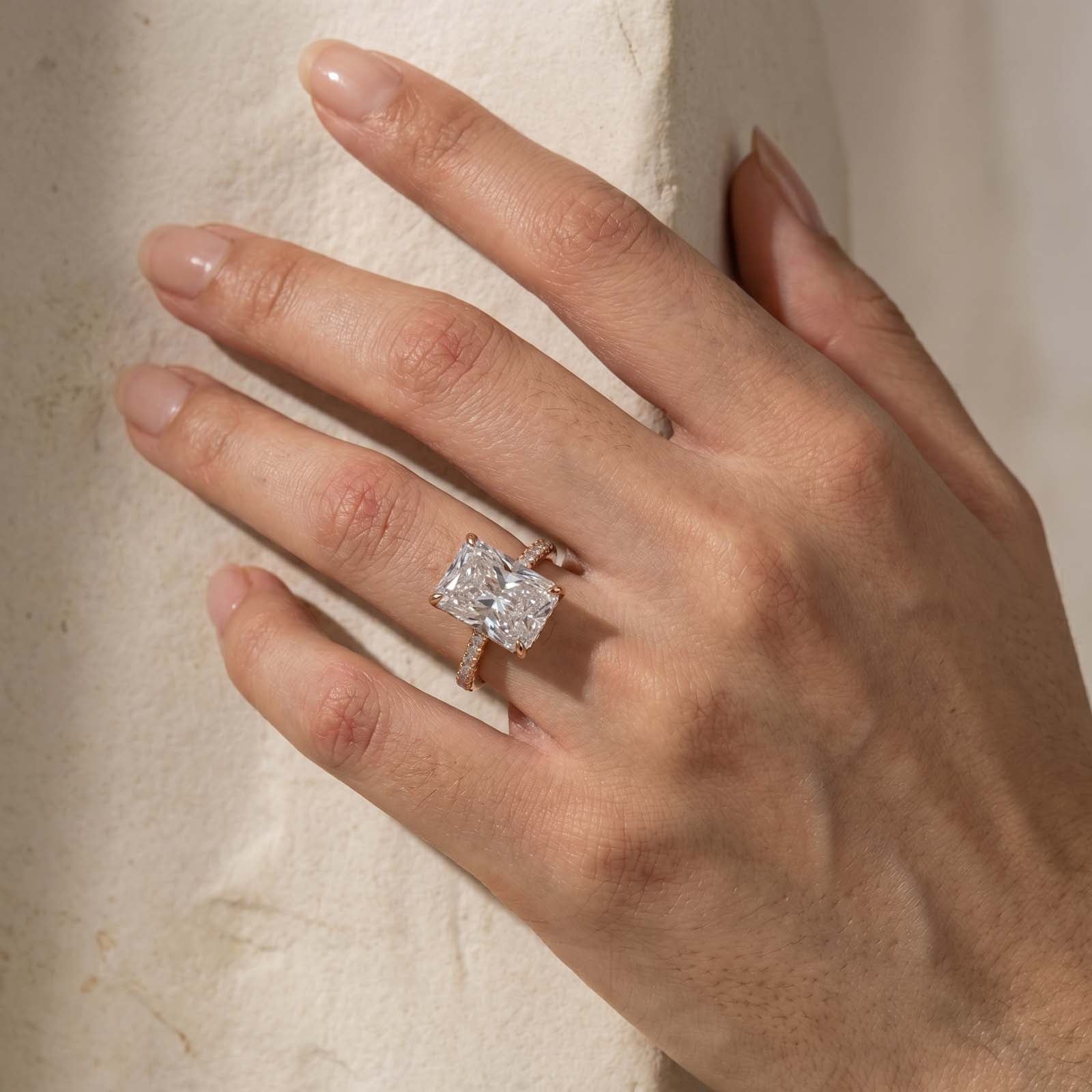 S925 7.0Ct Simulated Diamond Radiant Cut Engagement Ring Or Enhancer Wedding Set In Sterling Silver