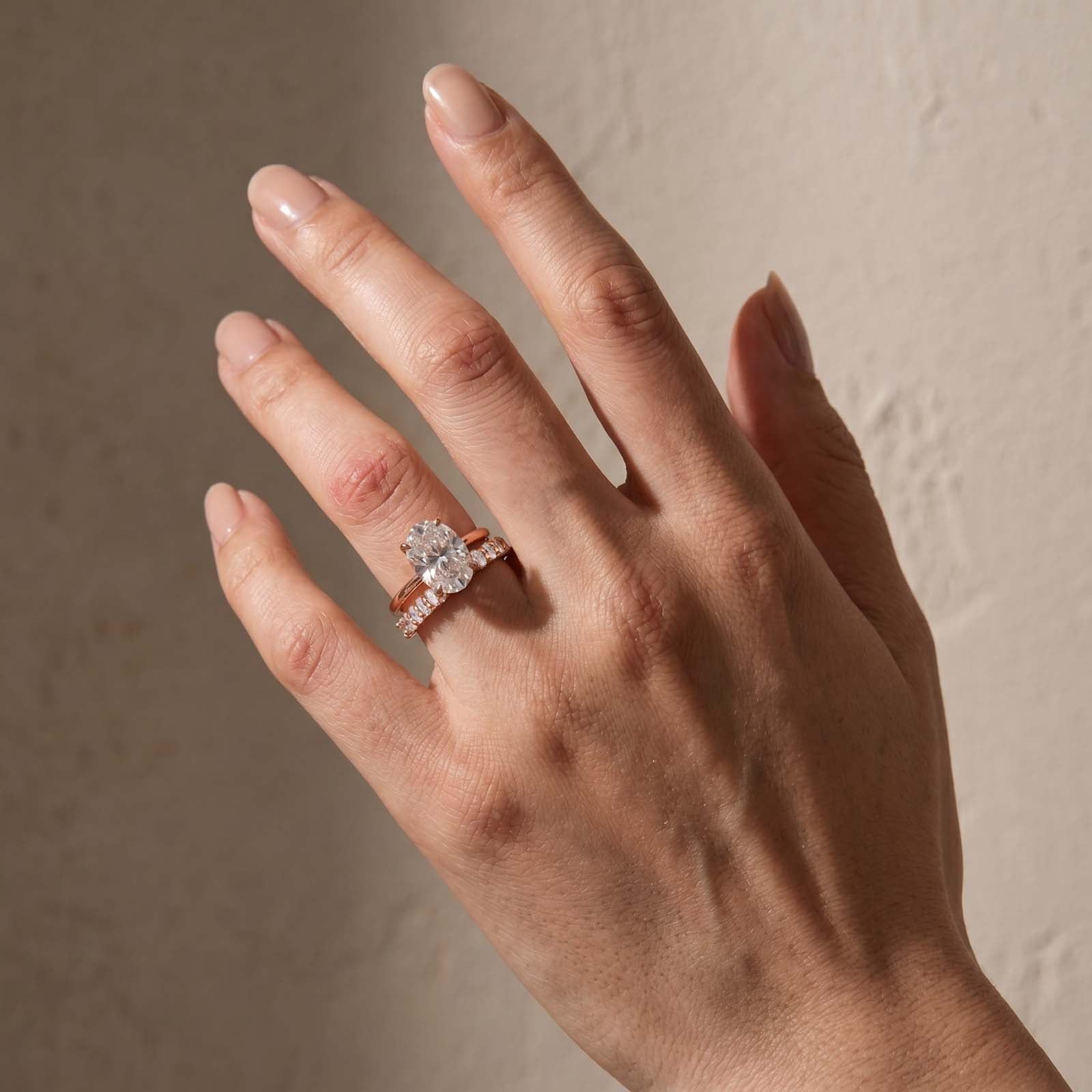 S92Moissanite 5.5 Ct Hidden Halo Oval Cut Engagement Ring With Eternal Oval Cut Ring