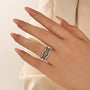 Vintage Round Cut White&Black Enhancer Wedding Band For Women In Sterling Silver - louilyjewelry