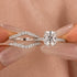 Moissanite 3.0Ct Cushion Cut White Gold Wedding Ring with Enhancer Ring - louilyjewelry