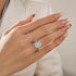 S925 3.5Ct Halo Radiant Cut White Gold Engagement Ring - louilyjewelry