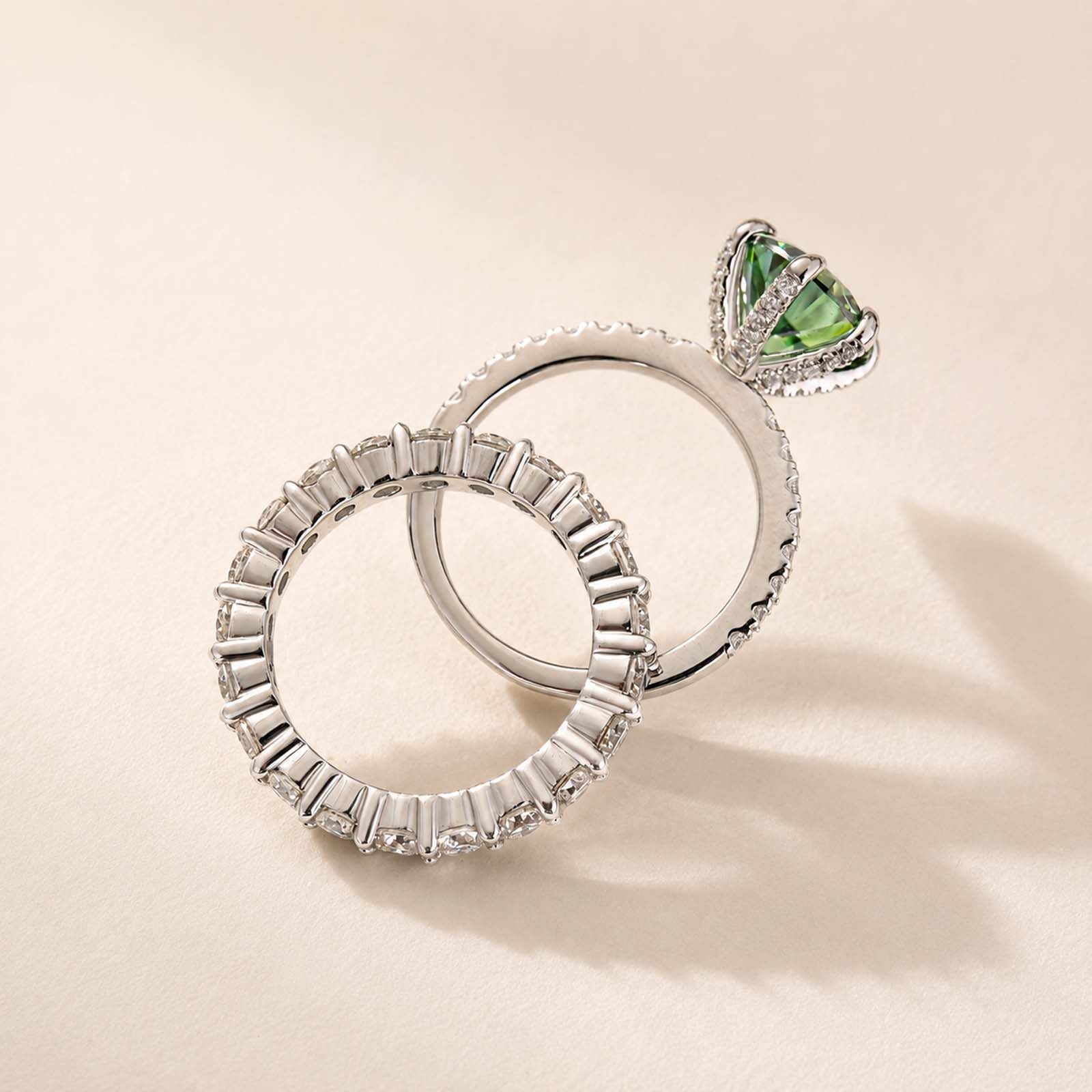 S925 Moissanite 3.0Ct Round Cut Women's Engagement Ring/Wedding Set For Everyday Wear