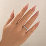 S925 Round Cut & Marquise Cut White Gold Wedding Band For Woman - louilyjewelry