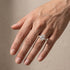 Oval hidden halo engagement ring everyday styling