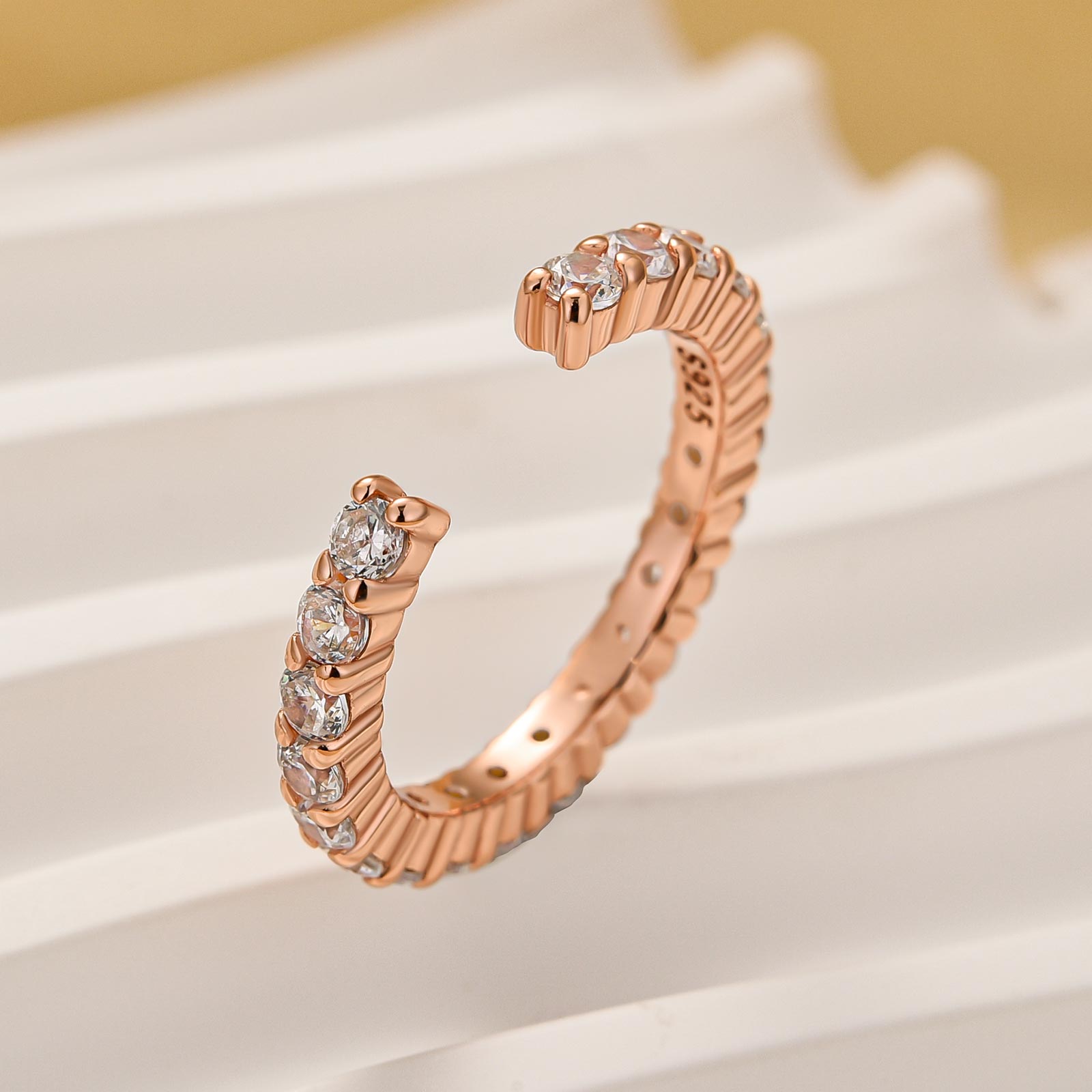 1.3Ct Open Round Cut Eternity Wedding Band In Sterling Silver