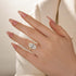 5.0Ct Oval Cut Hidden Halo Engagement Ring In Sterling Silver - louilyjewelry