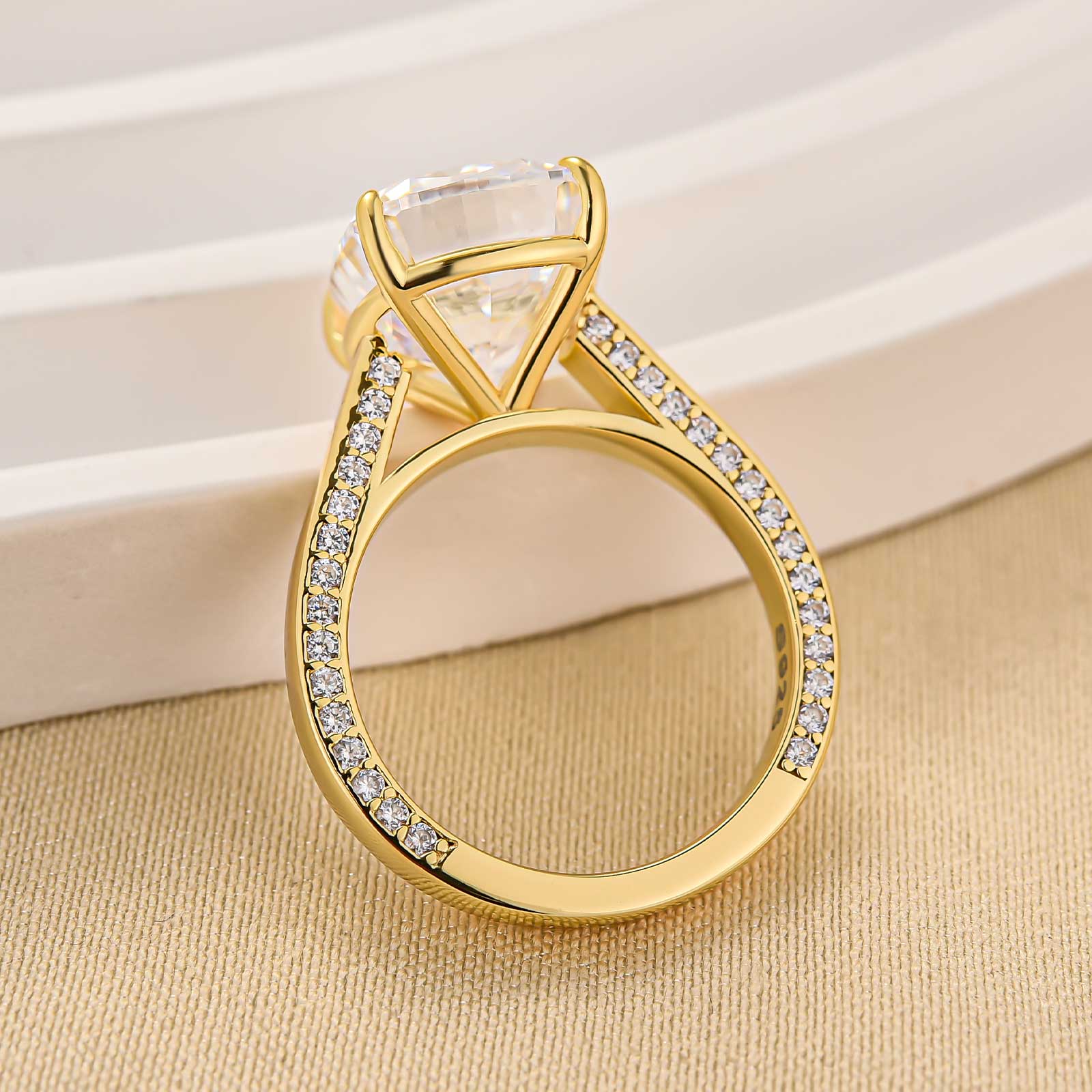 Classic 8.0Ct Cushion Cut Solitaire Engagement Ring Travel Ring In Sterling Silver