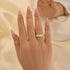 2.8Ct Emerald Cut Bezel Half Wedding Band Travel Ring In Sterling Silver - louilyjewelry
