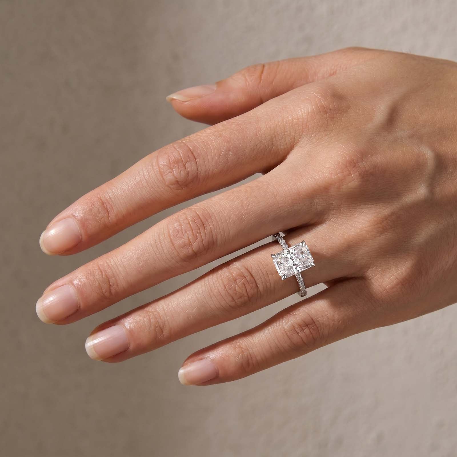S925 3.5Ct Elegant Radiant Cut Engagement Ring In Sterling Silver Everyday Wearable Ring For Women