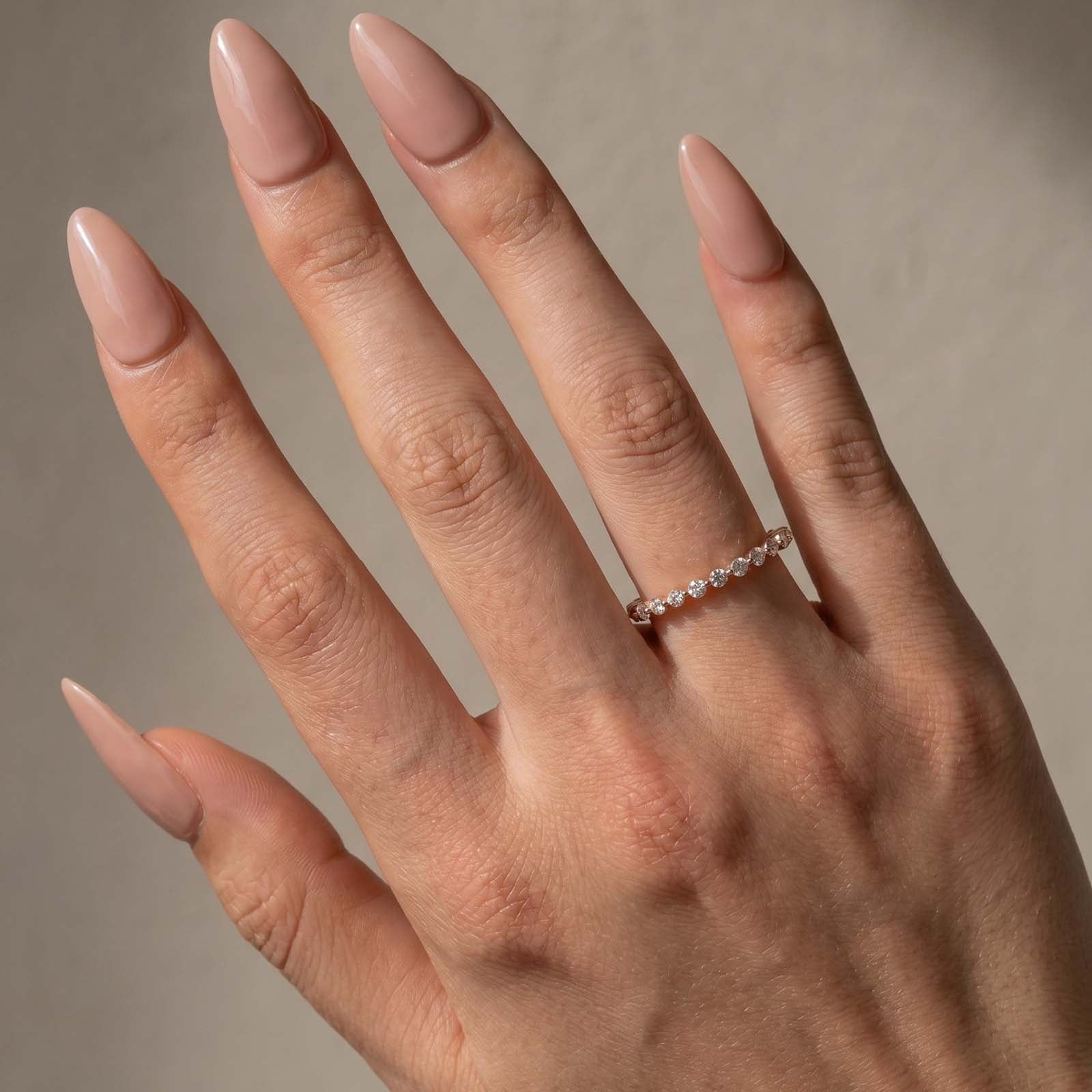 S925 Moissanite Round Cut Half Eternity Thin Women's Wedding Band For Daily Wear