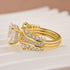 Moissanite 4.0Ct Oval Cut Yellow Gold Wedding Ring with Enhancer Ring - louilyjewelry
