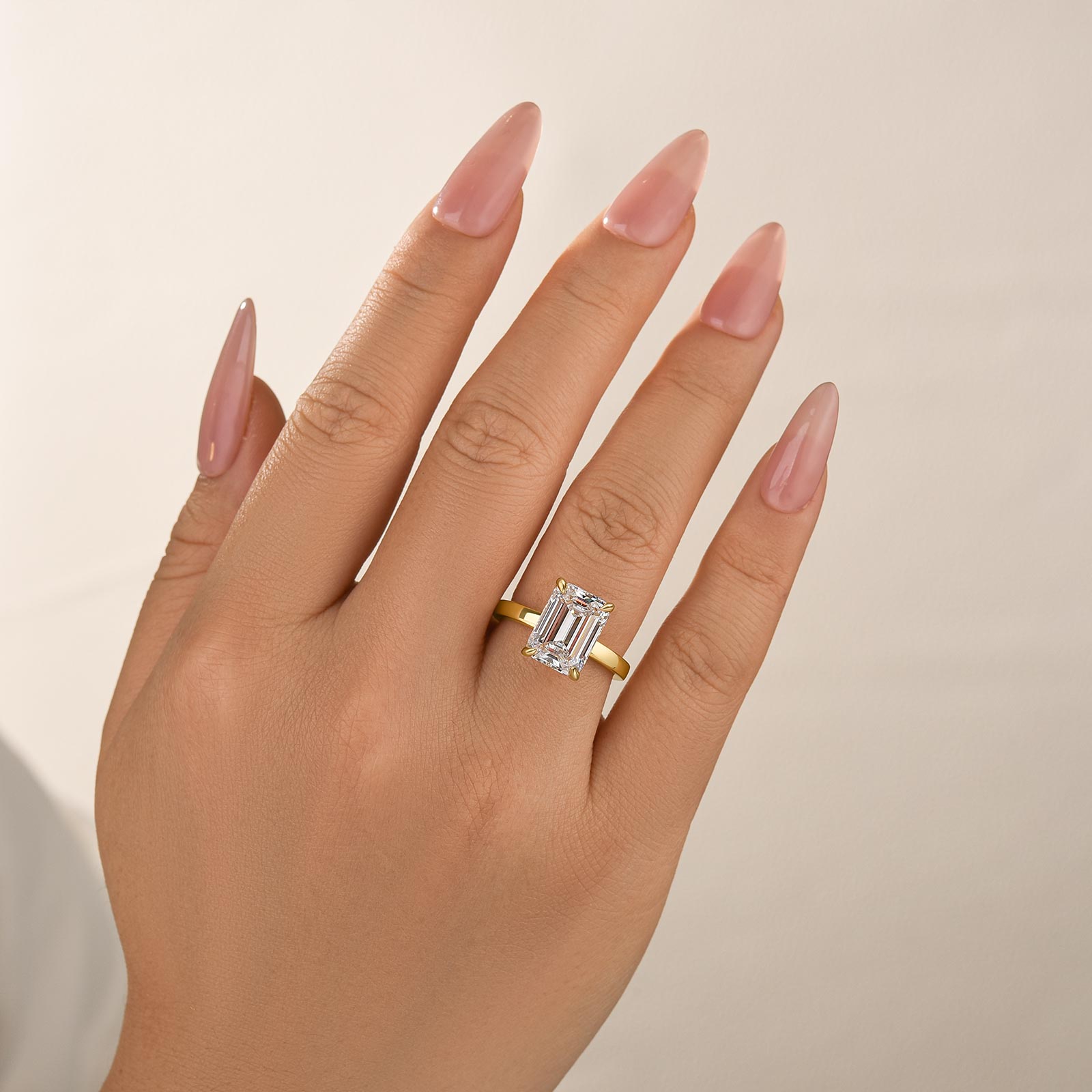 Louily 4.5Ct Emerald Cut Solitaire Engagement Ring For Women In Sterling Silver - louilyjewelry