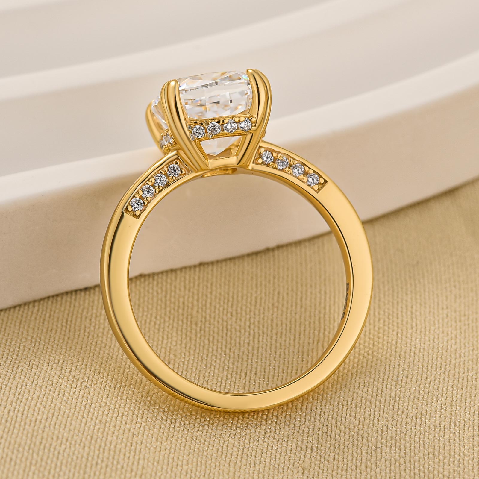 Louily 3.0Ct Cushion Cut Solitaire Engagement Ring In Sterling Silver - louilyjewelry