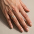 Round cut moissanite engagement ring everyday styling